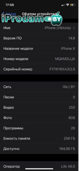 iPhone X, 256ГБ