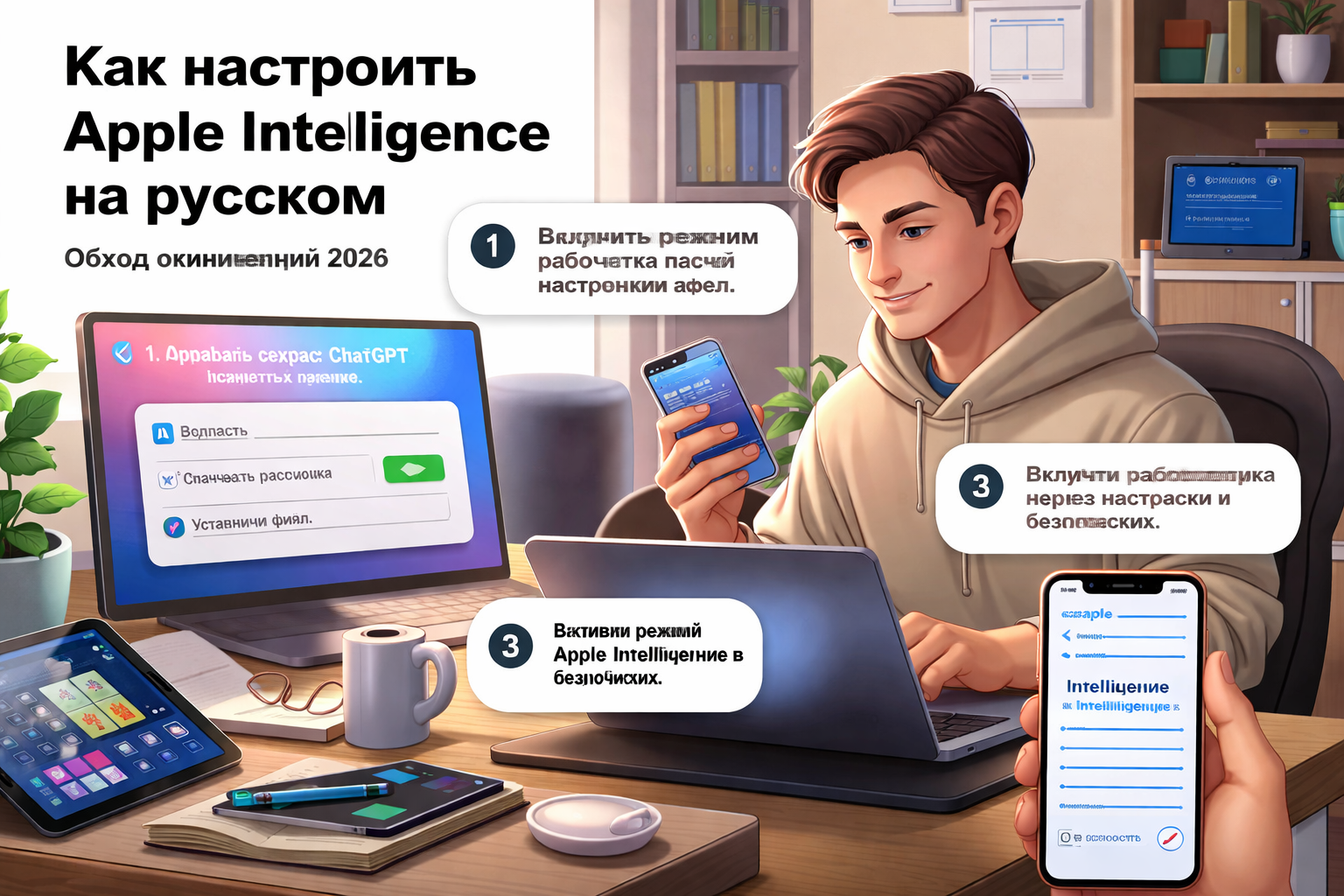 Как настроить Apple Intelligence на русском: обход ограничений 2026